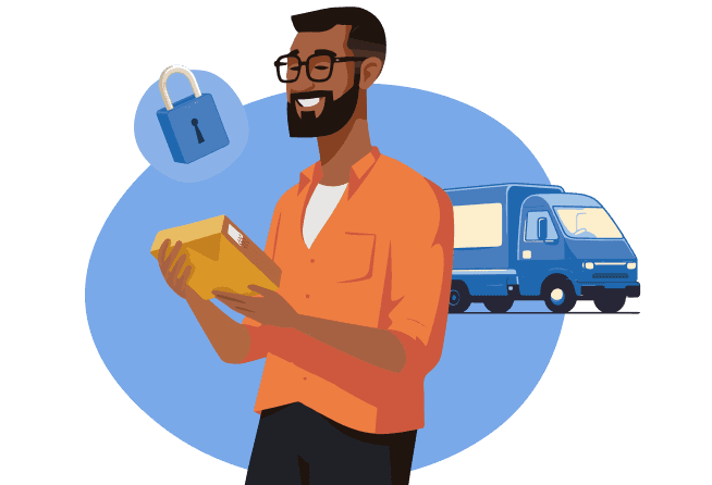 Customer happy with delivery illustration